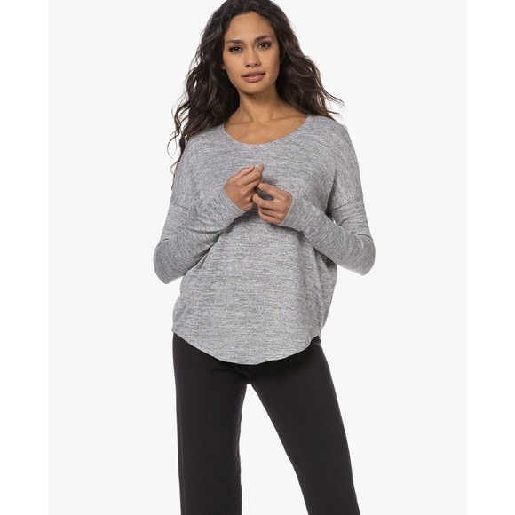 rag & bone Tops - Rag & Bone The Knit Long Sleeve Light Grey Melange Jersey Tee | Small